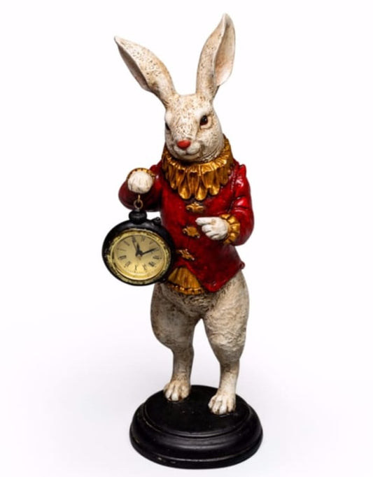 The White Rabbit Standing Clock Figure - HOMEDECORATION