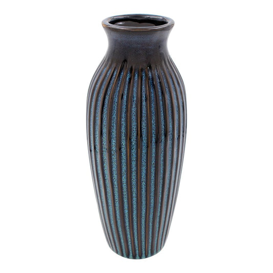 Reactive Glaze Vase Blue 26cm - HOMEDECORATION