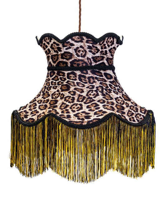 Animal Print Tall Frilled Lampshade - HOMEDECORATION