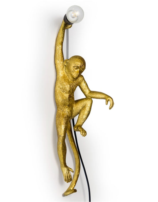 Antique Gold Climbing Monkey Wall Lamp - HOMEDECORATION