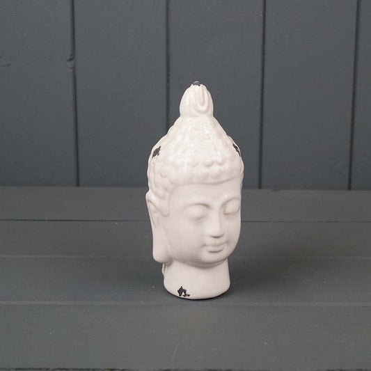 White Ceramic Buddha Head - HOMEDECORATION